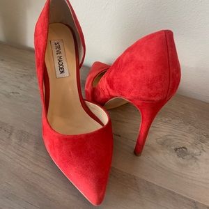 Steve Madden Red Suede Heels